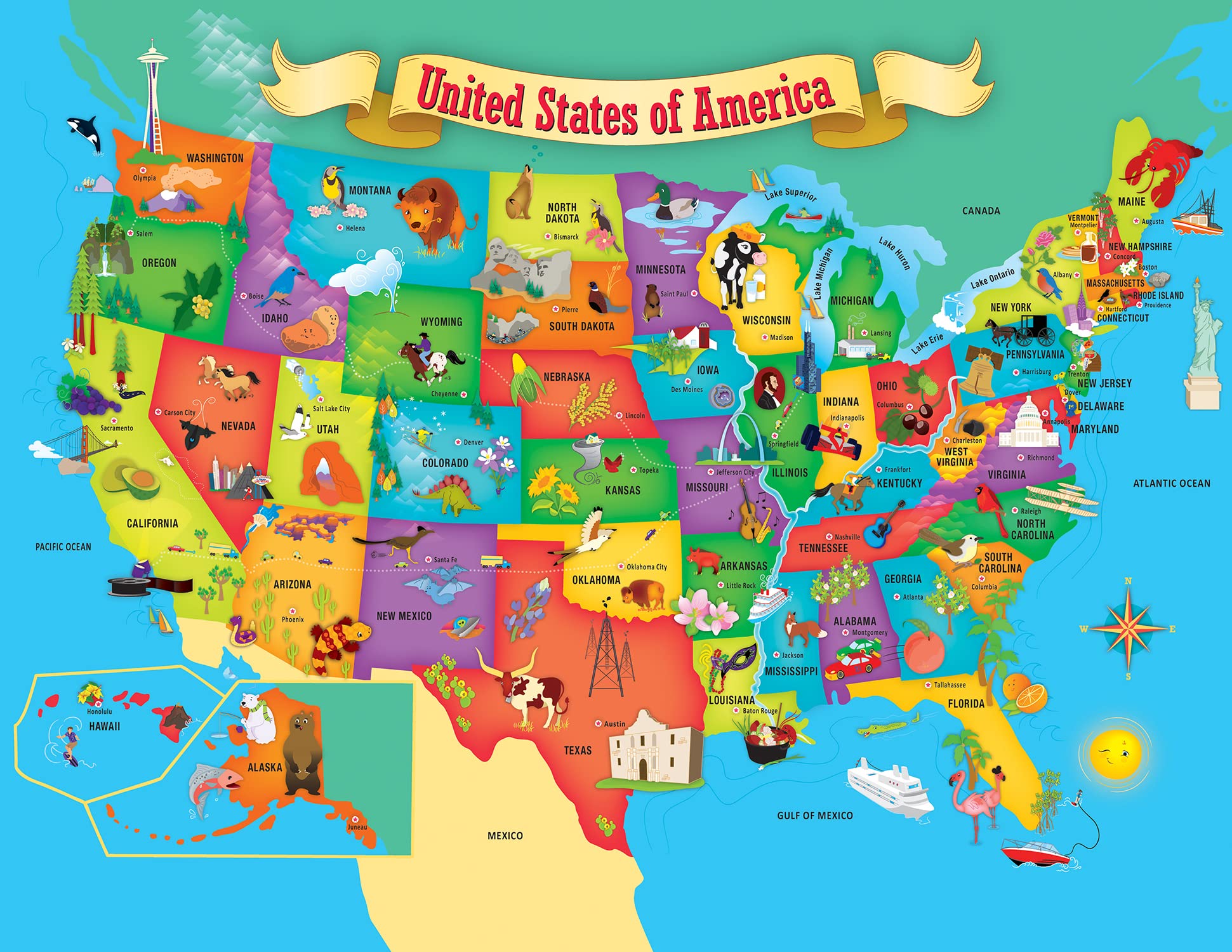 125th ANNIVERSARY　USA BASEBALL MAP パズル 125th ANNIVERSARY USA BASEBALL MAP パズル MLB USA Baseball Map 500